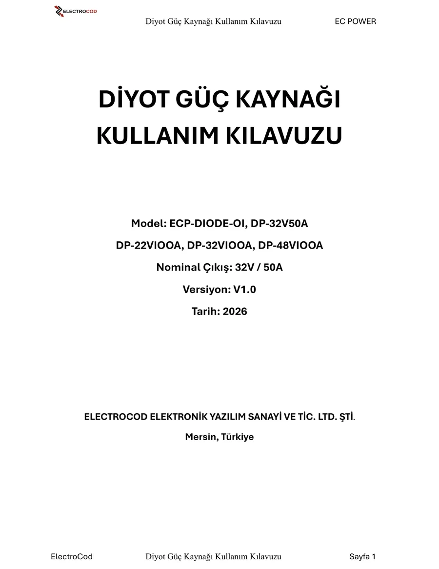 DIODE POWER kullanım kılavuzu kapağı