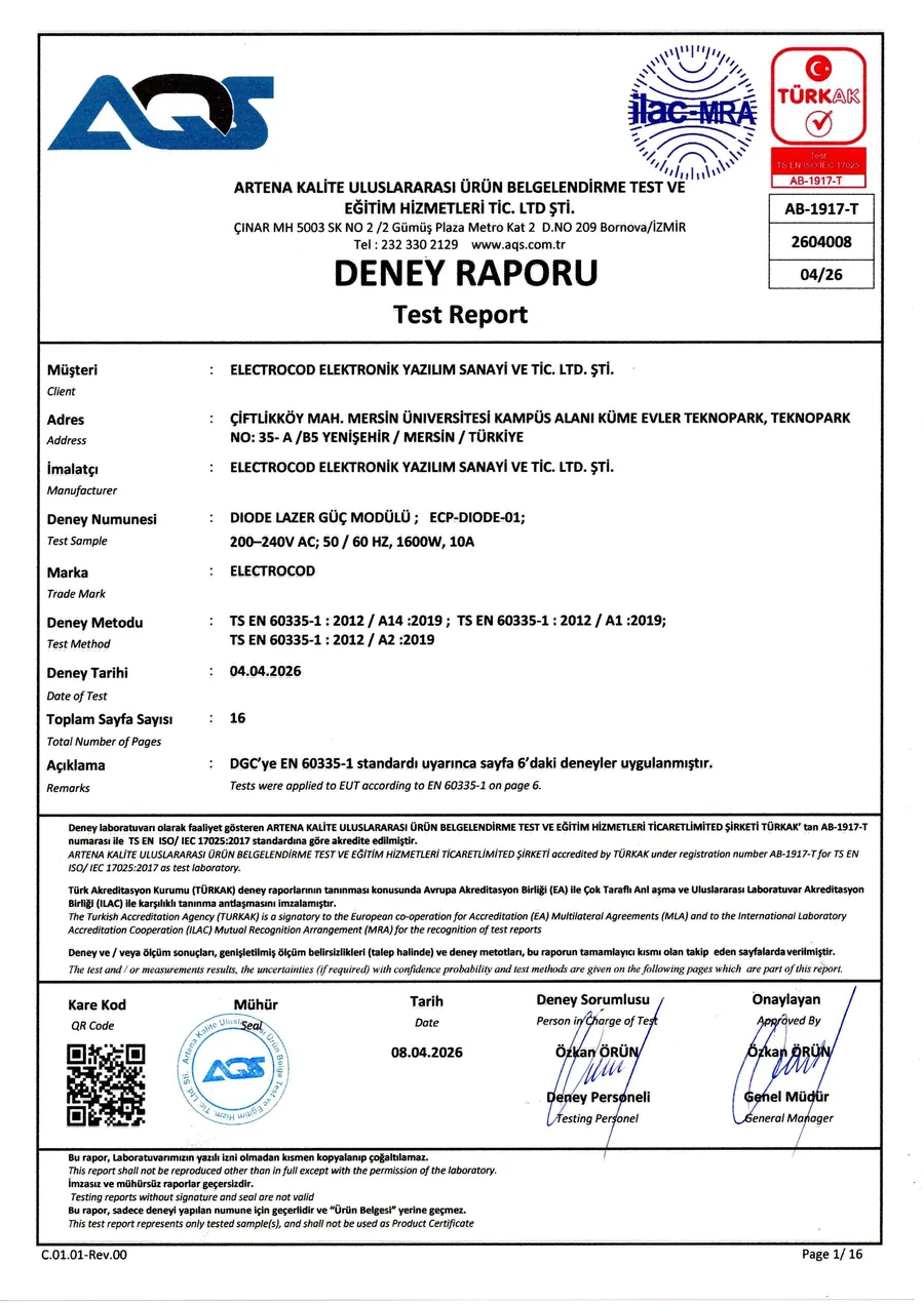 DIODE POWER LVD test raporu